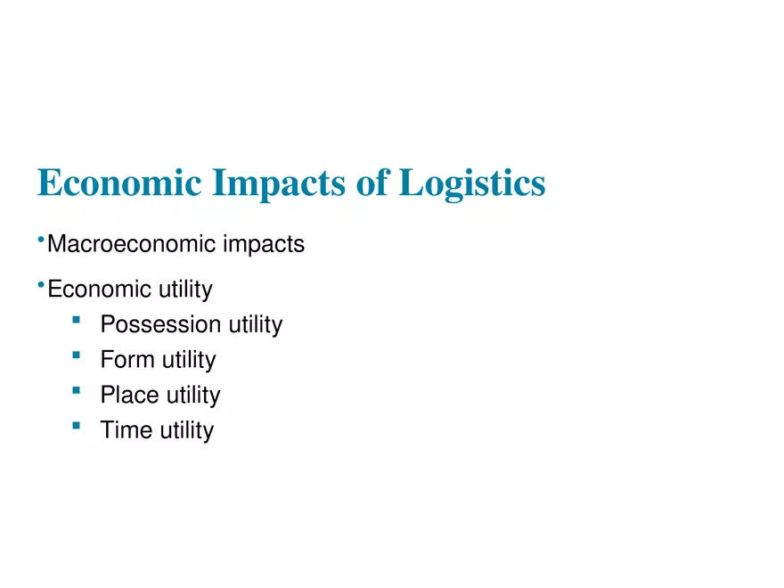 Economic Impacts of Logistics Part 1 - Page 1