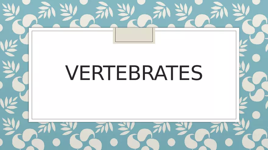 Vertebrates - Page 1