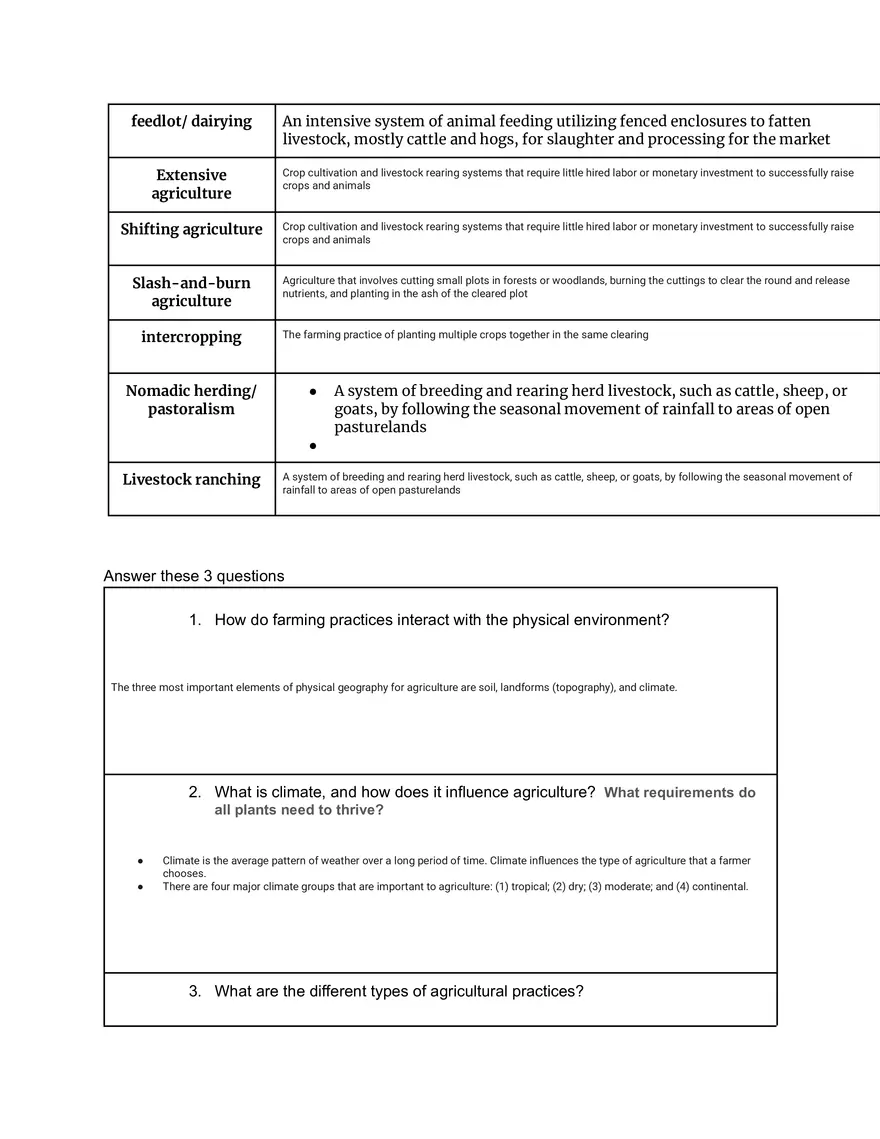 Connection Between Physical Geography and Agricultural Practices - Page 4