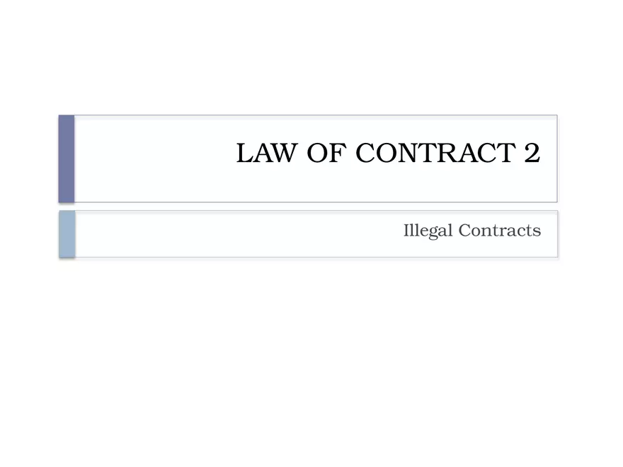 Illegal Contracts Lecture 1 - Page 1