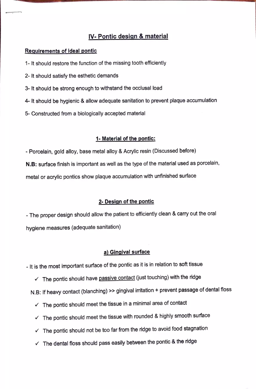 Pontic Design and Material - Page 1