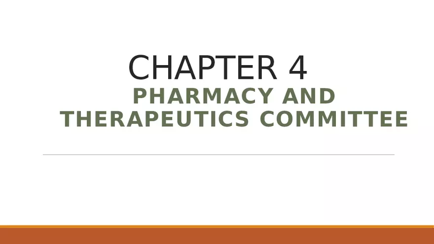 Chapter 4 Pharmacy and Therapeutics Committee 1 - Page 1
