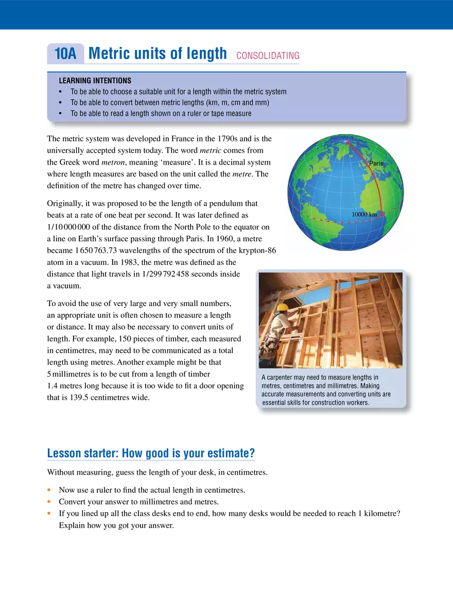 Metric Units of Length - Page 1