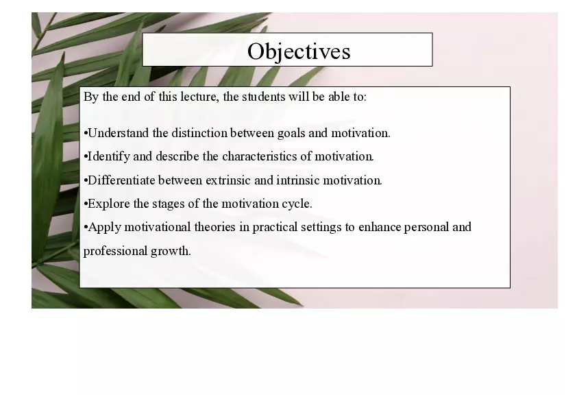 Understanding Motivation Lecture Part 1 - Page 1