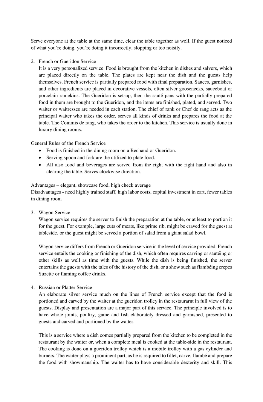 The Different Styles of Table Service - Page 2