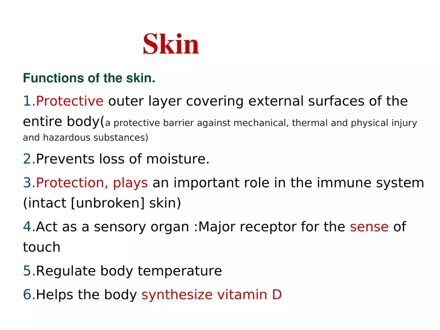 The Integumentary System Lecture - Page 8