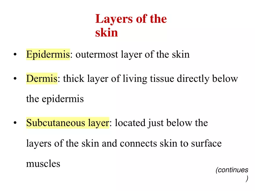 The Integumentary System Lecture - Page 9