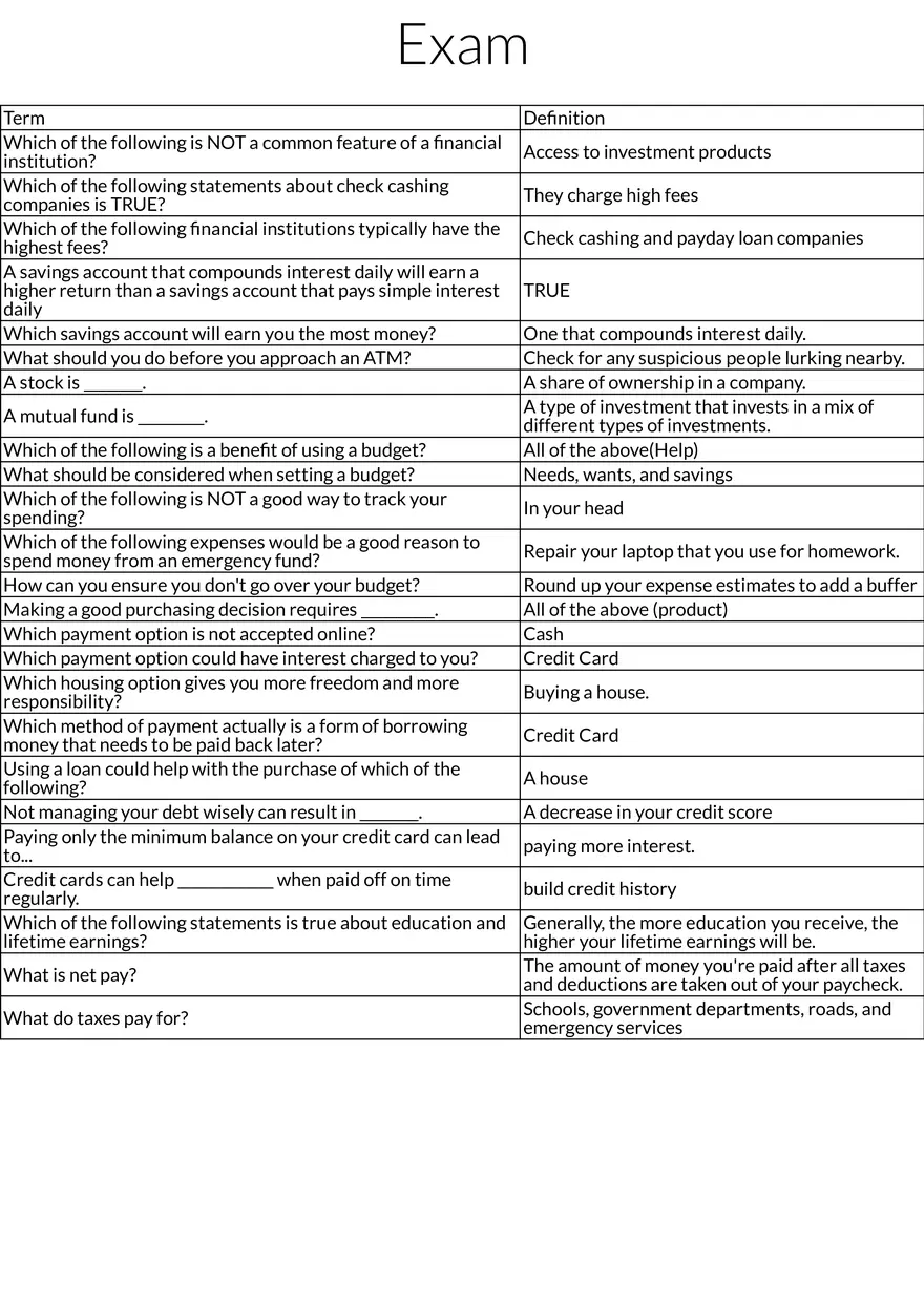 Personal Finance Fundamentals - Banking, Budgeting, and Credit - Page 1