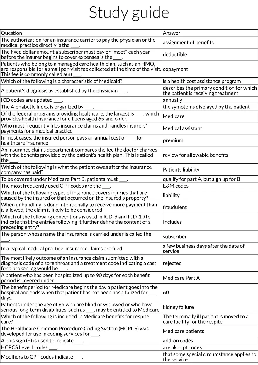 Key Concepts in Health Insurance and Medical Billing - Page 1