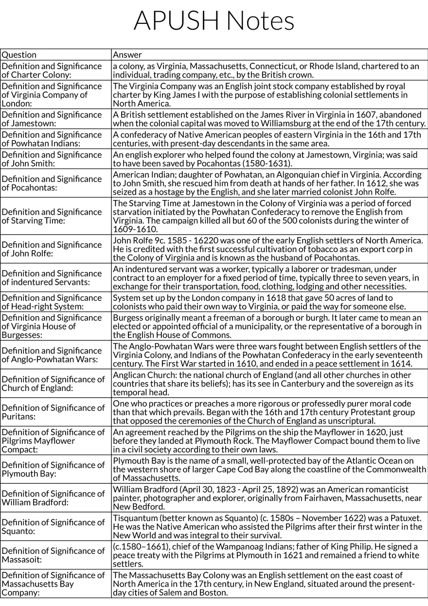 Early English Colonies and Key Figures in Virginia - Page 1
