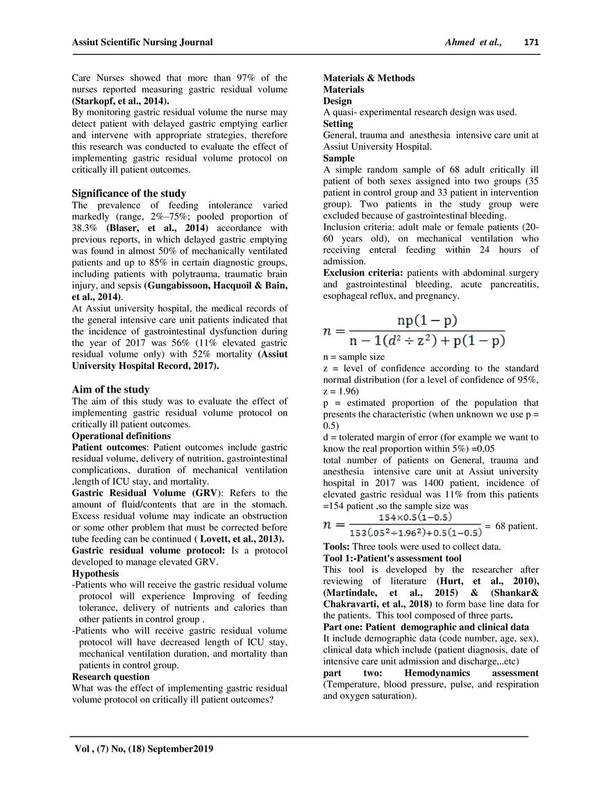 Assiut Scientific Nursing Journal Volume 7 - Page 2