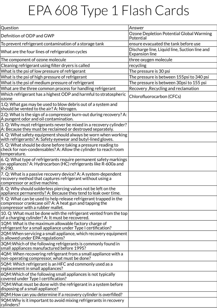 EPA 608 Refrigerant Handling and Safety - Page 1