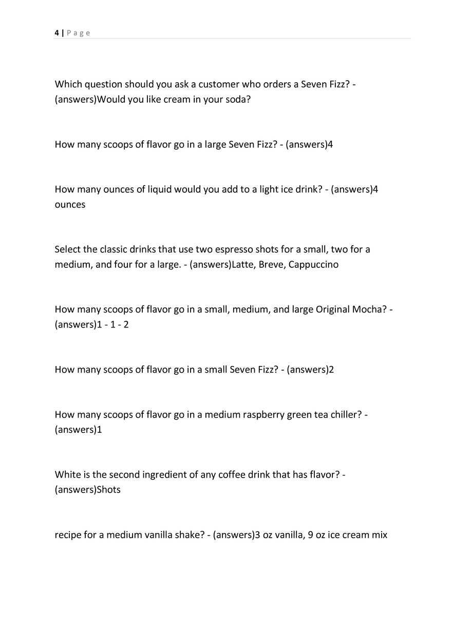 7 Brew Brewista Test 2025 All Questions and Correct Answers - Page 8