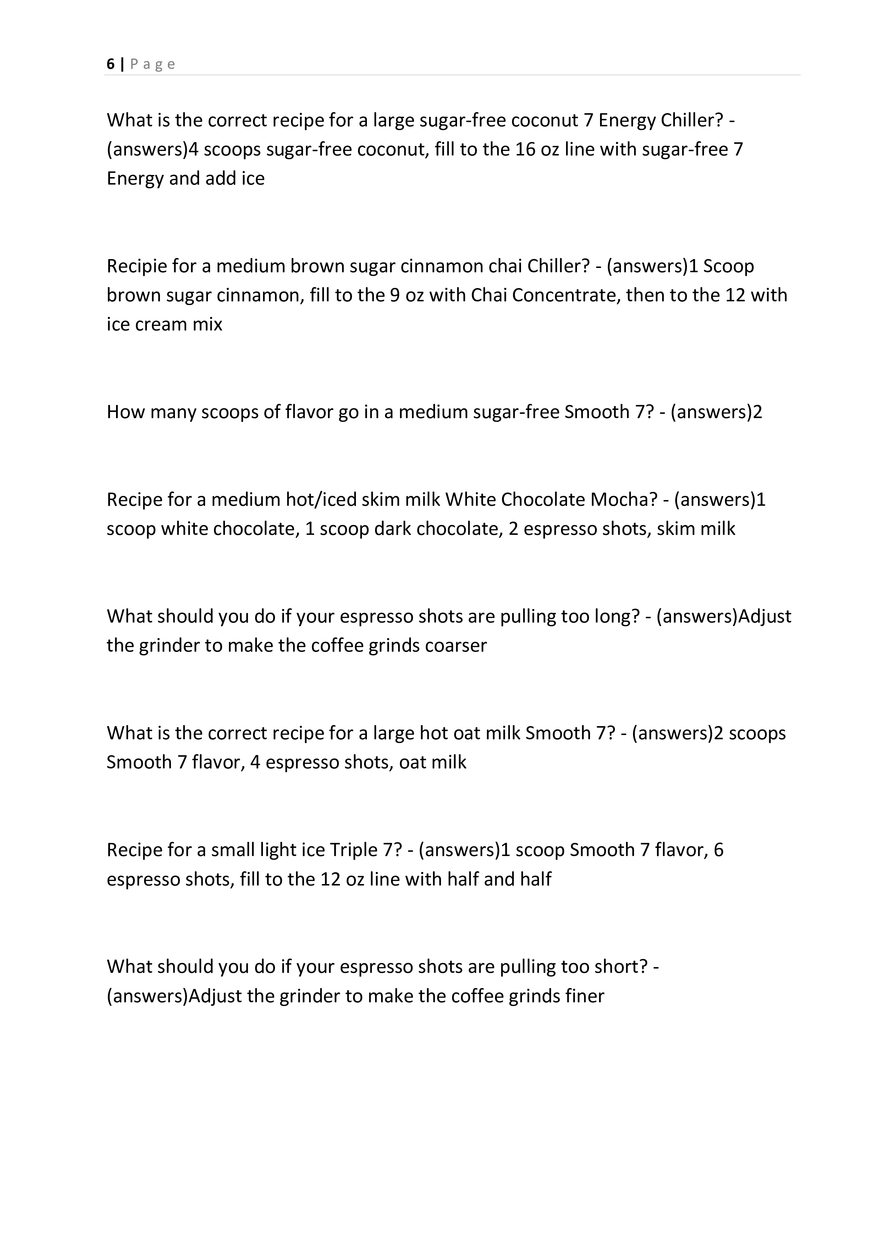 7 Brew Brewista Test 2025 All Questions and Correct Answers - Page 10