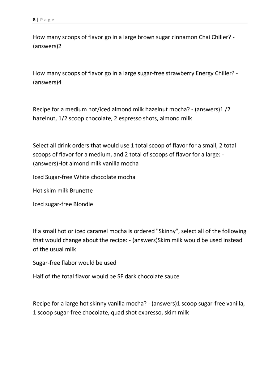 7 Brew Brewista Test 2025 All Questions and Correct Answers - Page 12