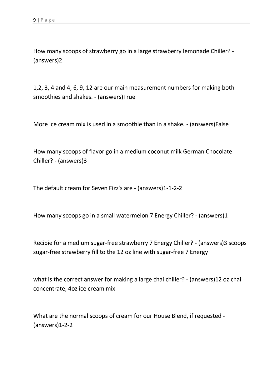 7 Brew Brewista Test 2025 All Questions and Correct Answers - Page 13