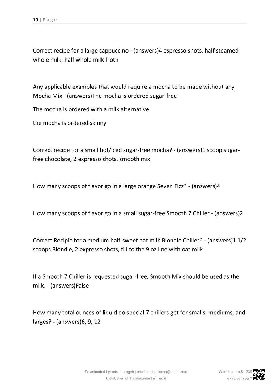 7 Brew Brewista Test 2025 All Questions and Correct Answers - Page 3