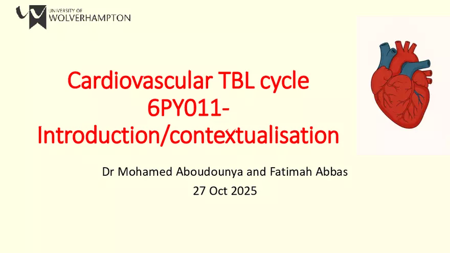 Cardiovascular TBL Сycle - Page 1