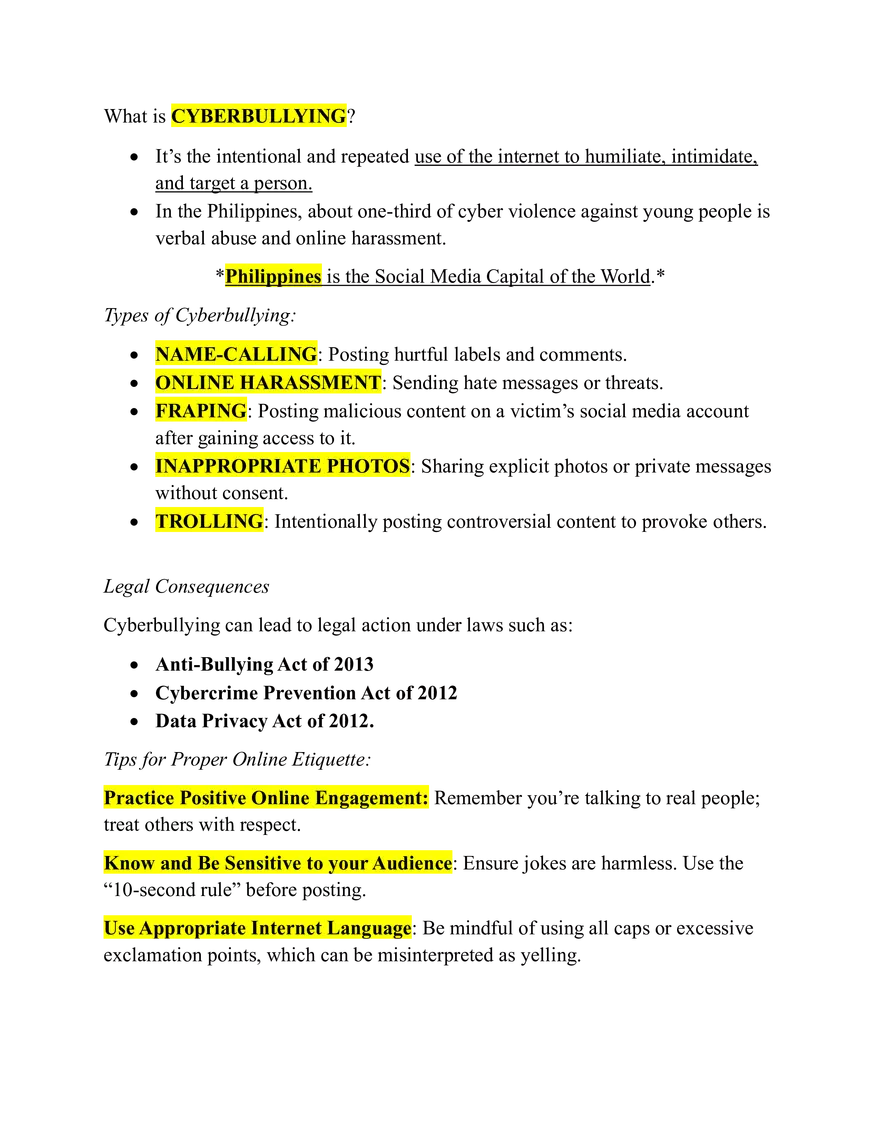 What is Cyberbullying - Page 1