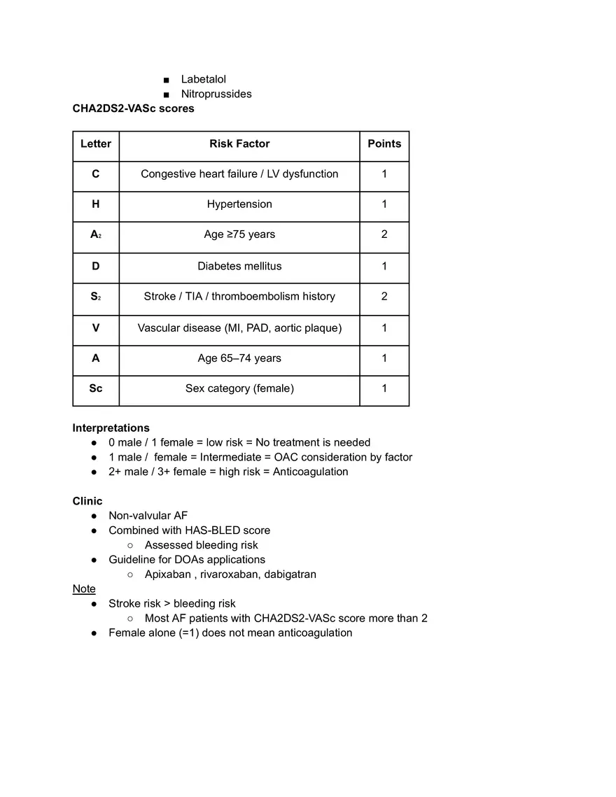 Cardiology CHA2DS2-VASc Score - Page 2