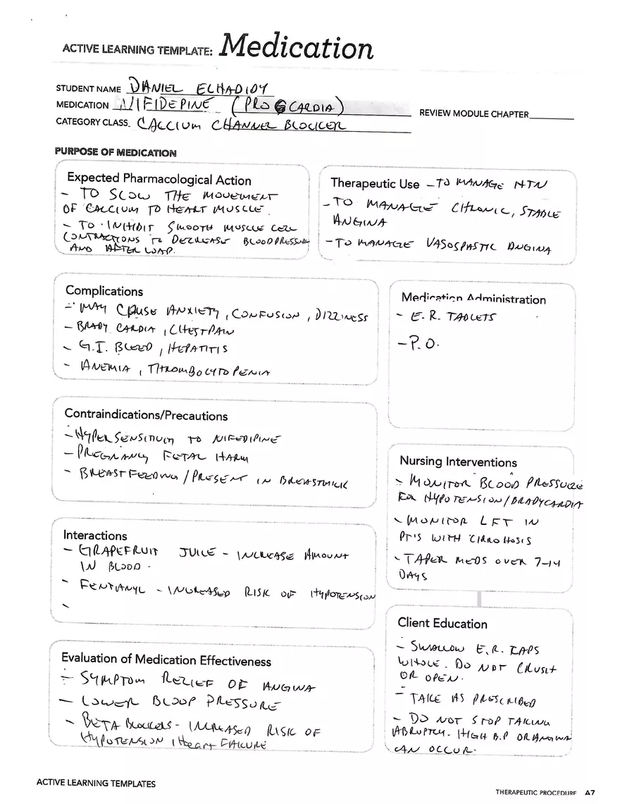 Pharm Drug Card Week #6 - Page 1