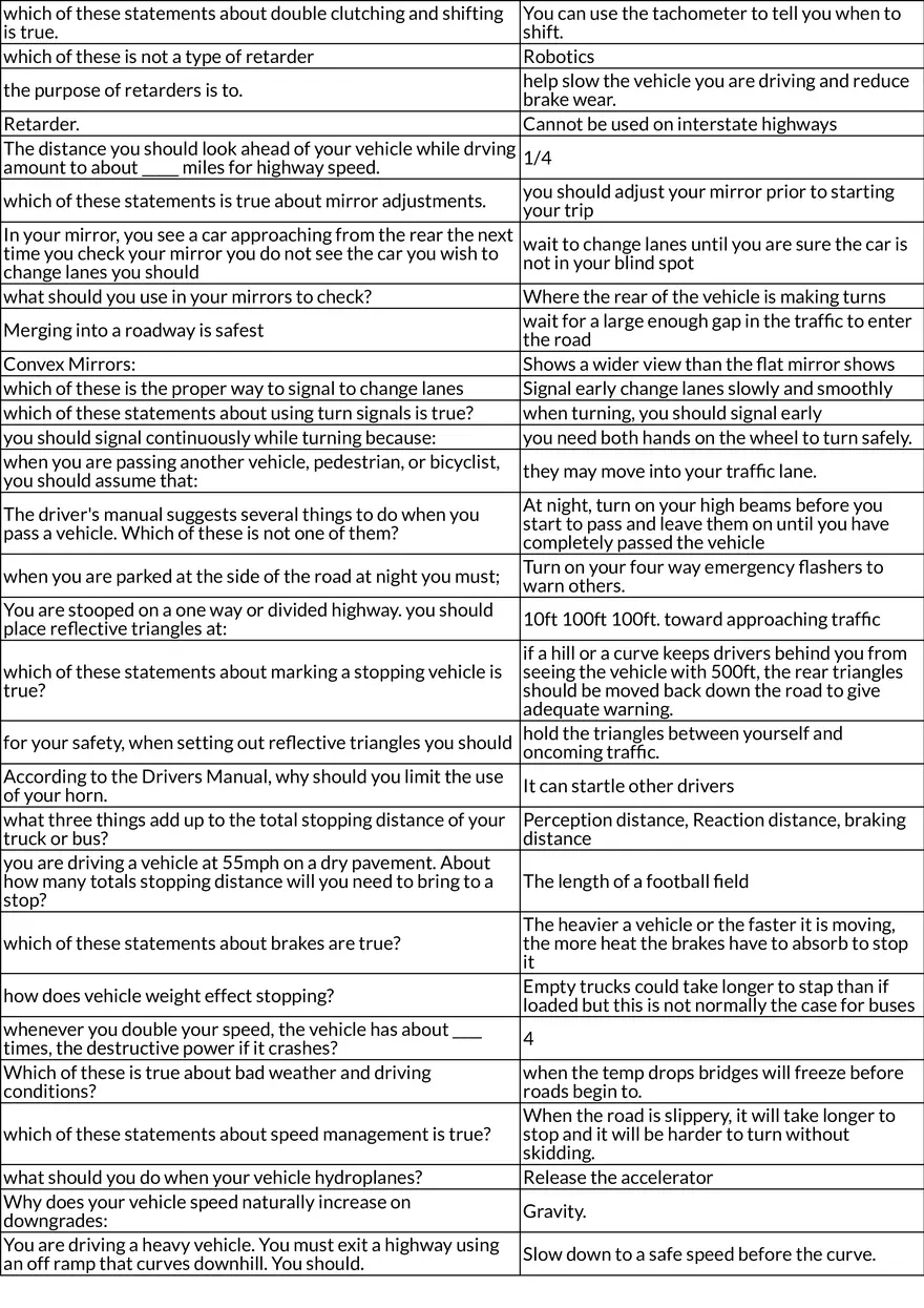 Commercial Driver’s License (CDL) Pre-Trip Inspection & Safety Rules - Page 2