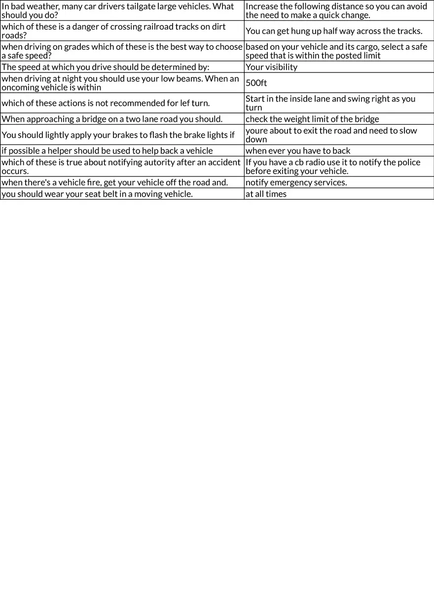 Commercial Driver’s License (CDL) Pre-Trip Inspection & Safety Rules - Page 6
