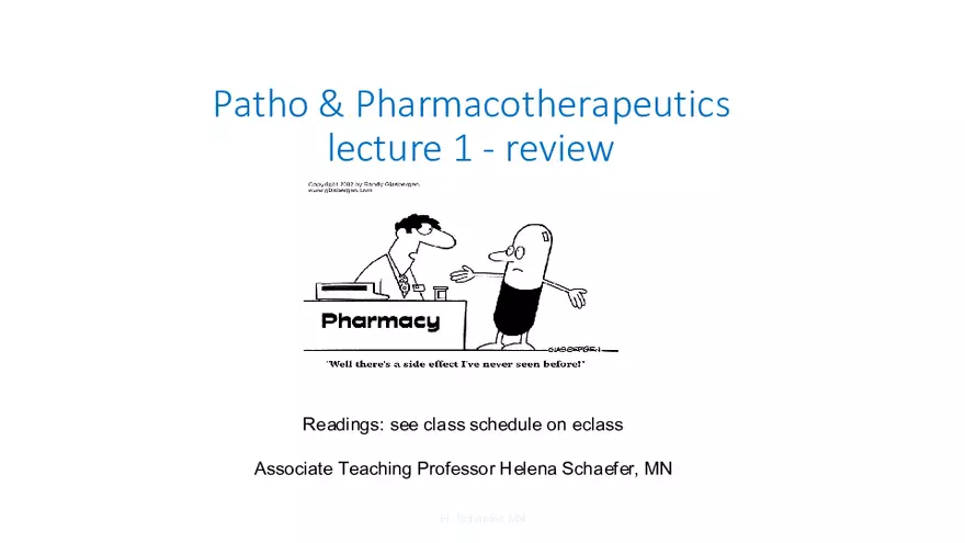 Pathophysiology and Pharmacology Lecture 1 - Page 1