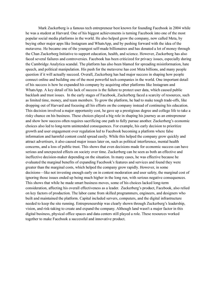 Entrepreneur Biography - Mod 1, Top 1, Econ Personal Finance - Page 1