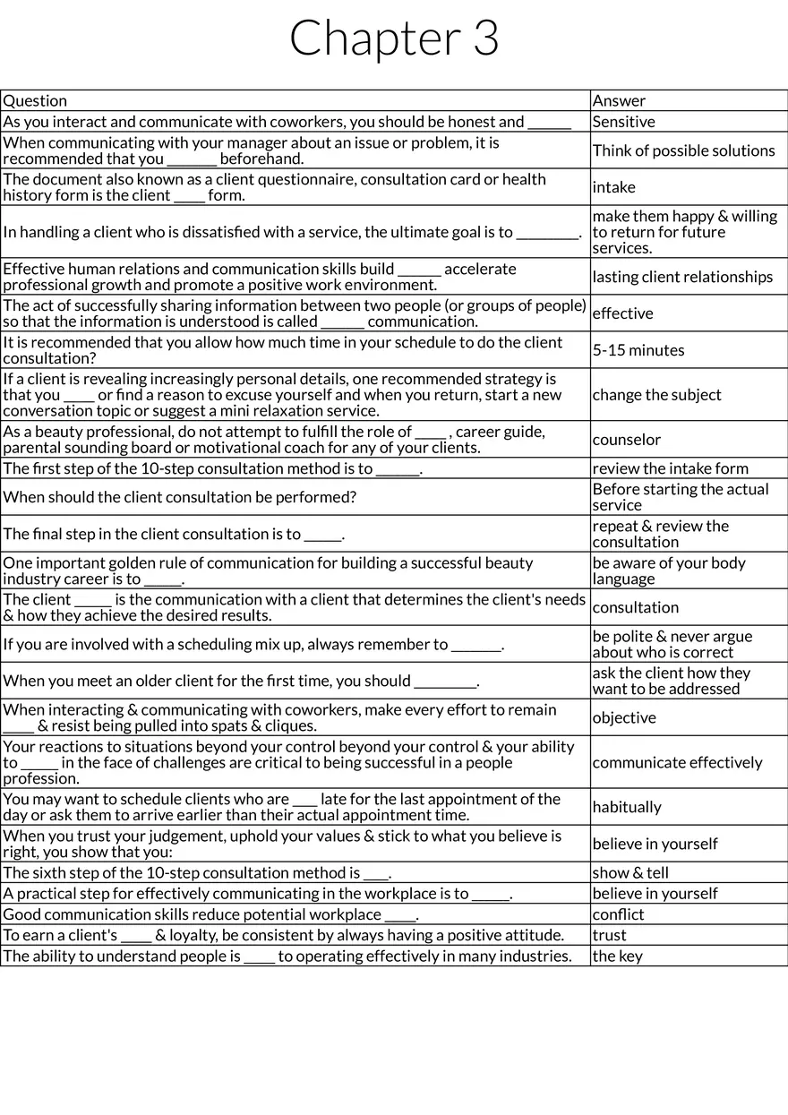 Chapter 3 Client Consultation and Communication Skills - Page 1