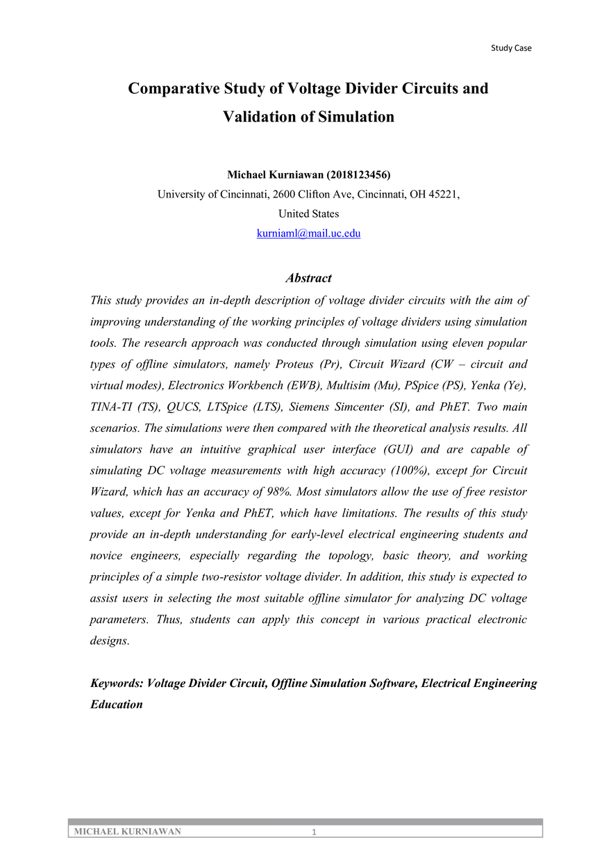 Comparative Study of Voltage Divider Circuits - Page 1