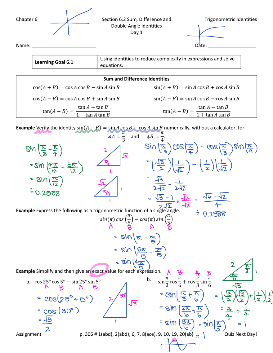 Section 6.1 Reciprocal, Quotient and Pythagorean Identities - Page 5