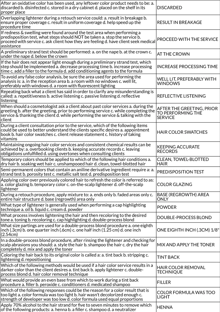 Chapter 13 Haircoloring Table Review - Page 4
