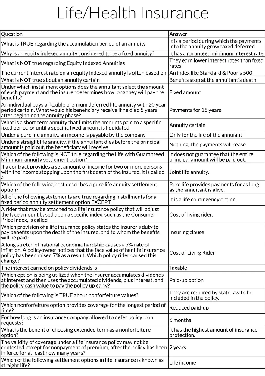 Life and Annuity Insurance Concepts - Page 1