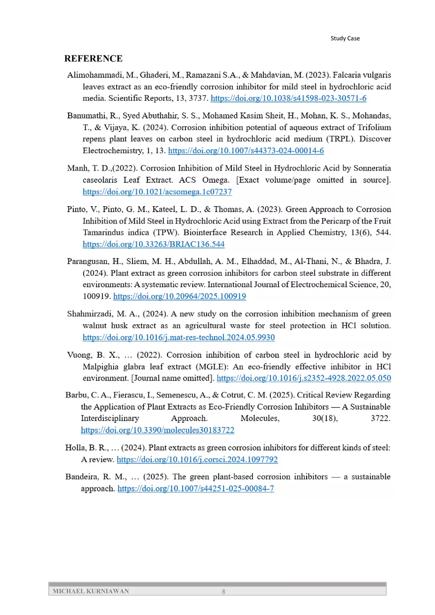 Effectiveness of Organic Inhibitors from Onion Leaf Extract - Page 8