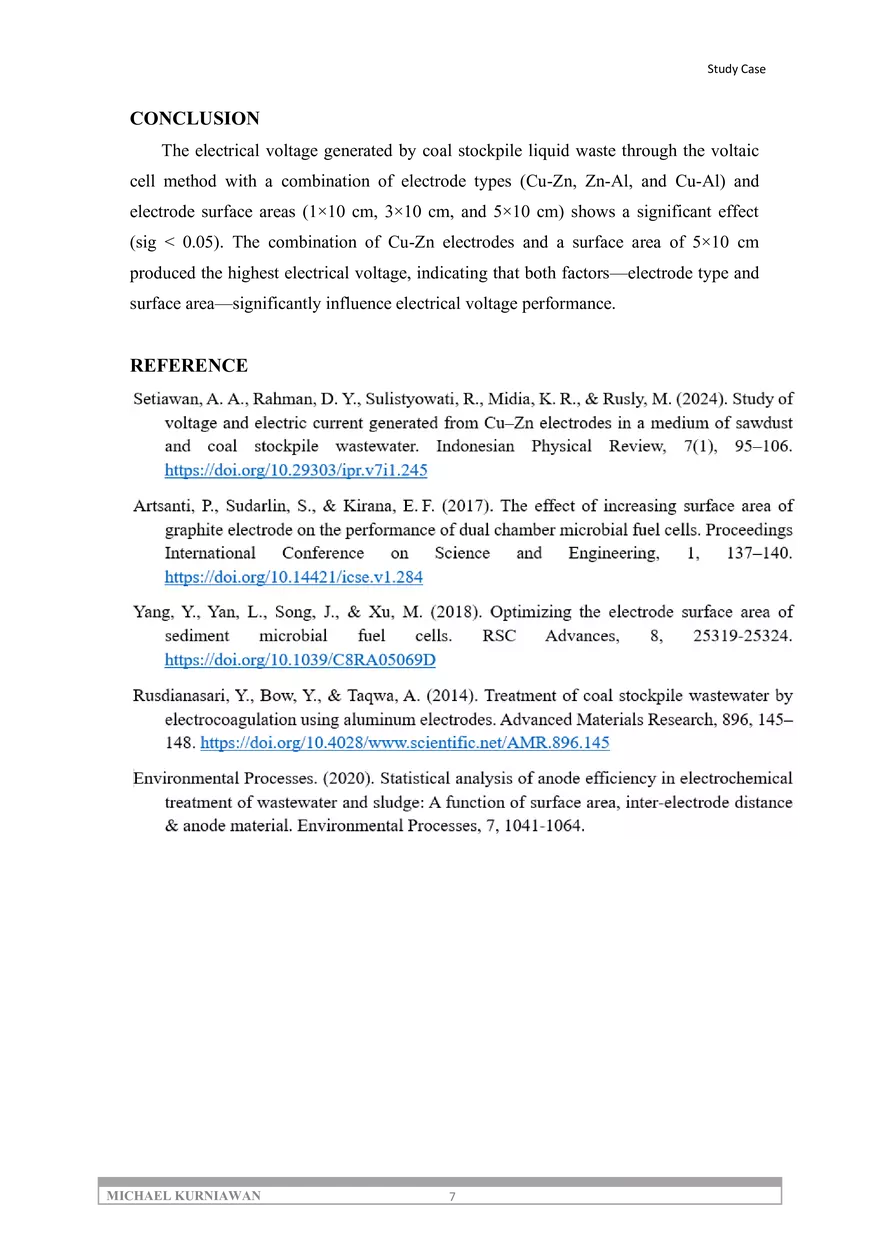 The Effect of Electrode Type and Electrode Surface Area - Page 7