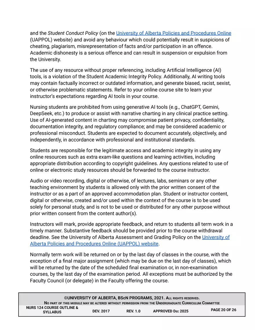 NURS 124 Wi26 Course Outline and Syllabus Approved - Page 12