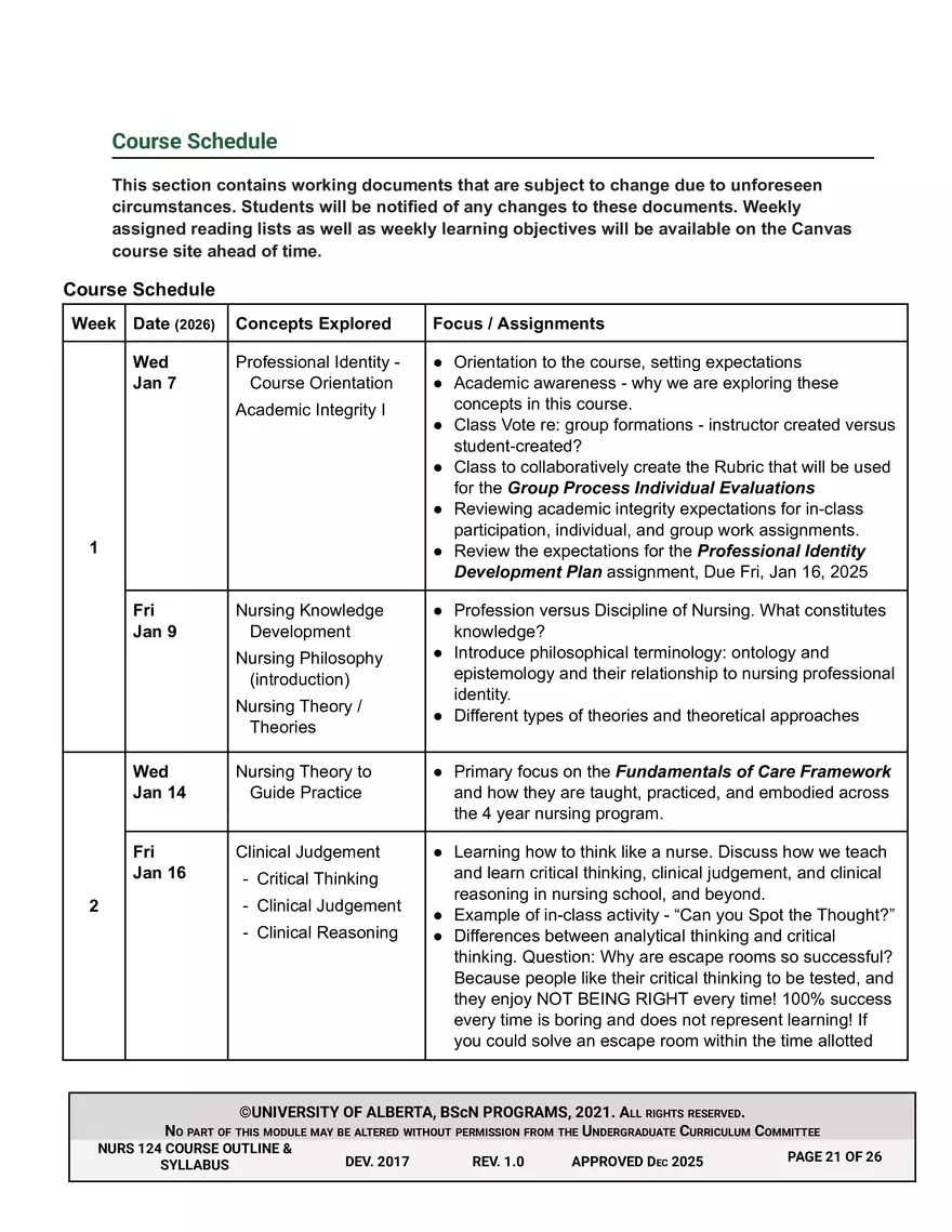 NURS 124 Wi26 Course Outline and Syllabus Approved - Page 14