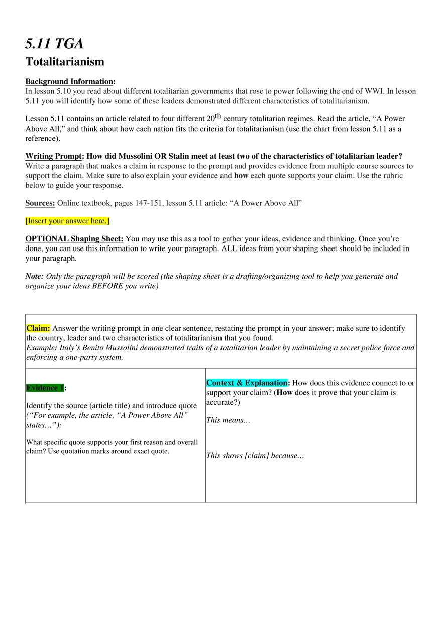 5.11 TGA Totalitarianism - Page 1