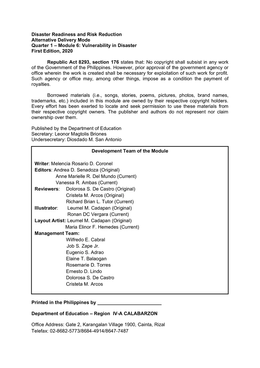 Disaster Readiness and Risk Reduction - Page 2