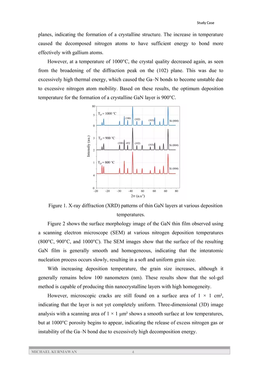Optimization of Deposition Temperature for the Formation of GaN - Page 4