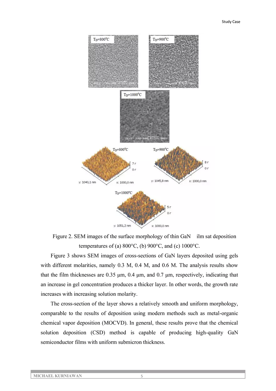 Optimization of Deposition Temperature for the Formation of GaN - Page 5
