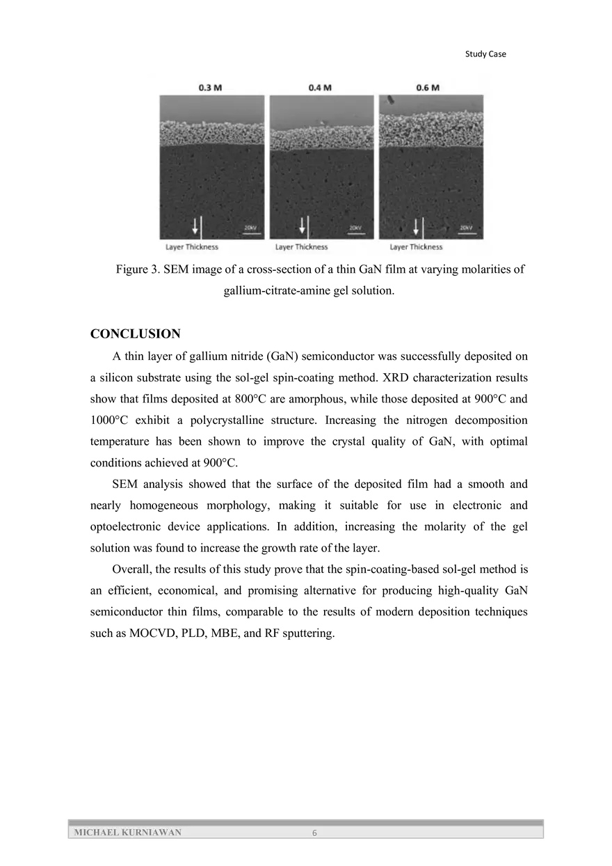 Optimization of Deposition Temperature for the Formation of GaN - Page 6