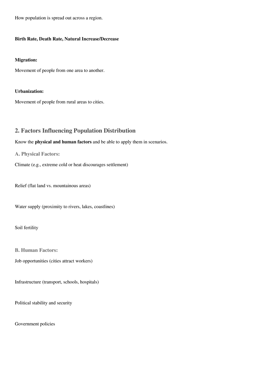 Grade 8 Population Study Outline & Tips - Page 2
