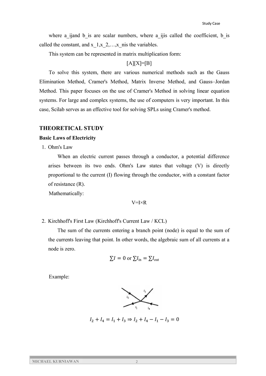 Application of Cramer's Method for Electrical Circuit - Page 2