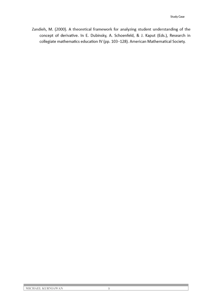 Cognitive Analysis of Students' Understanding of Integral - Page 9