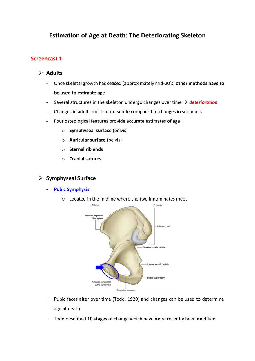 Estimation of Age at Death: The Deteriorating Skeleton - Page 1
