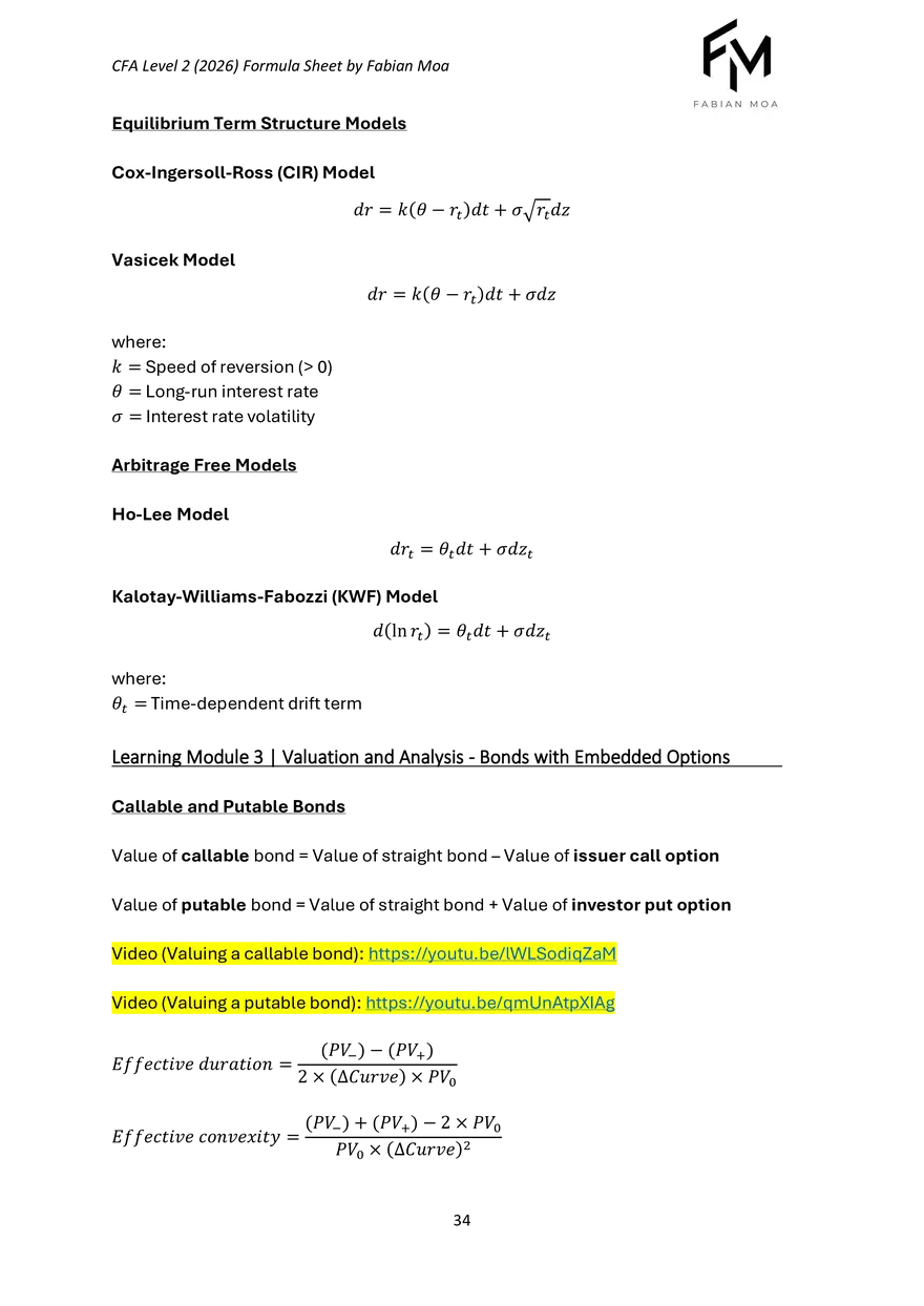 CFA Level II Formula Sheet 2026 - Page 28