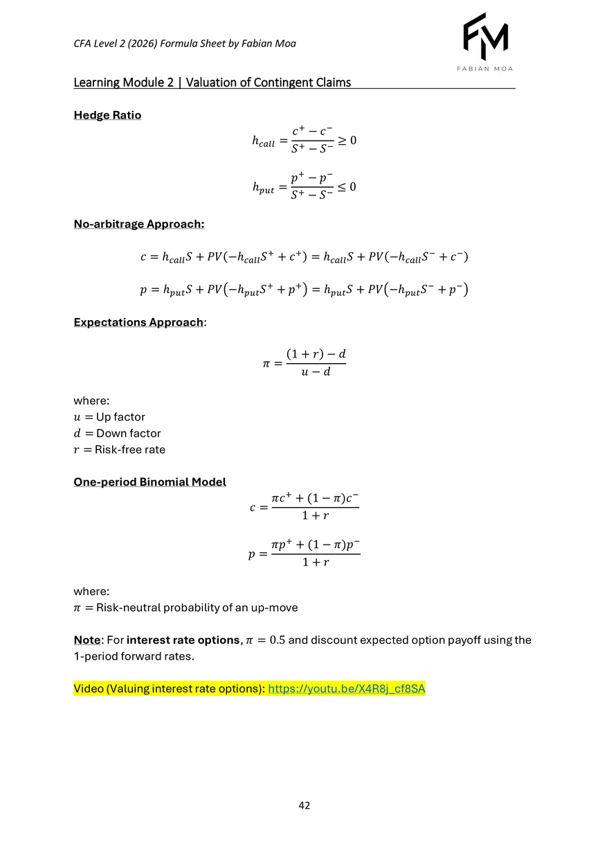 CFA Level II Formula Sheet 2026 - Page 37