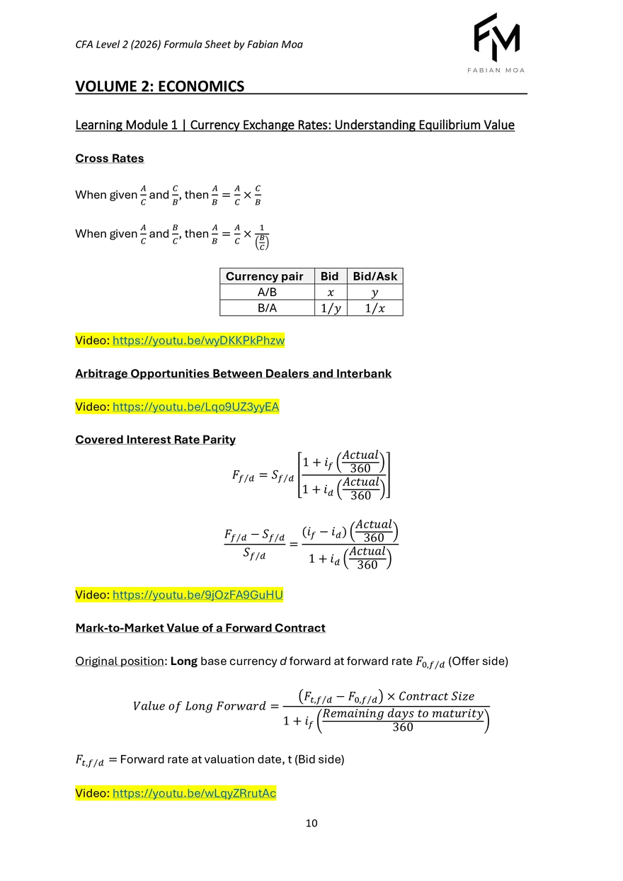 CFA Level II Formula Sheet 2026 - Page 56